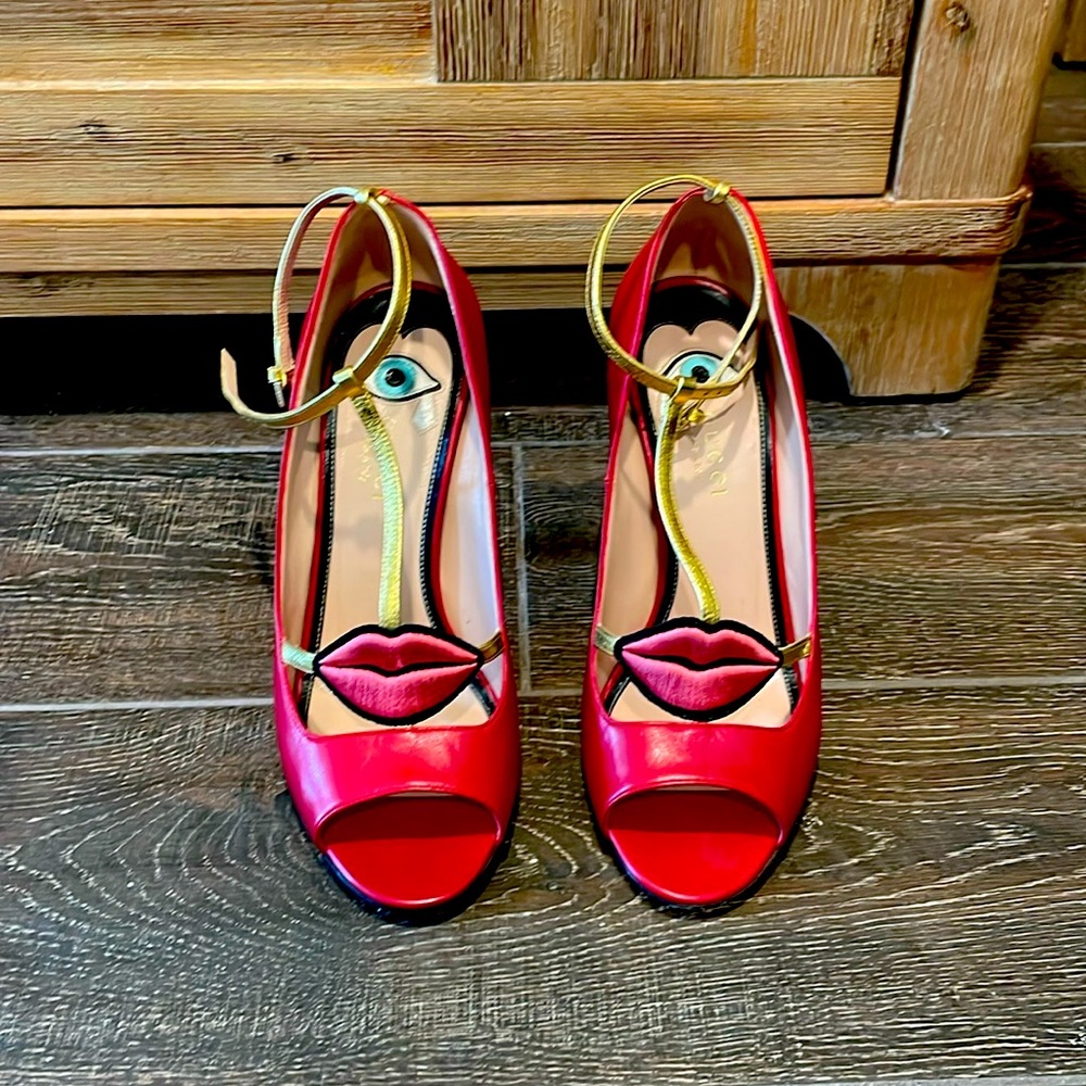 Deep red Gucci heels